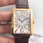 Perfect Replica Franck Muller Long Island Watch Gold Case White Arabic Dial